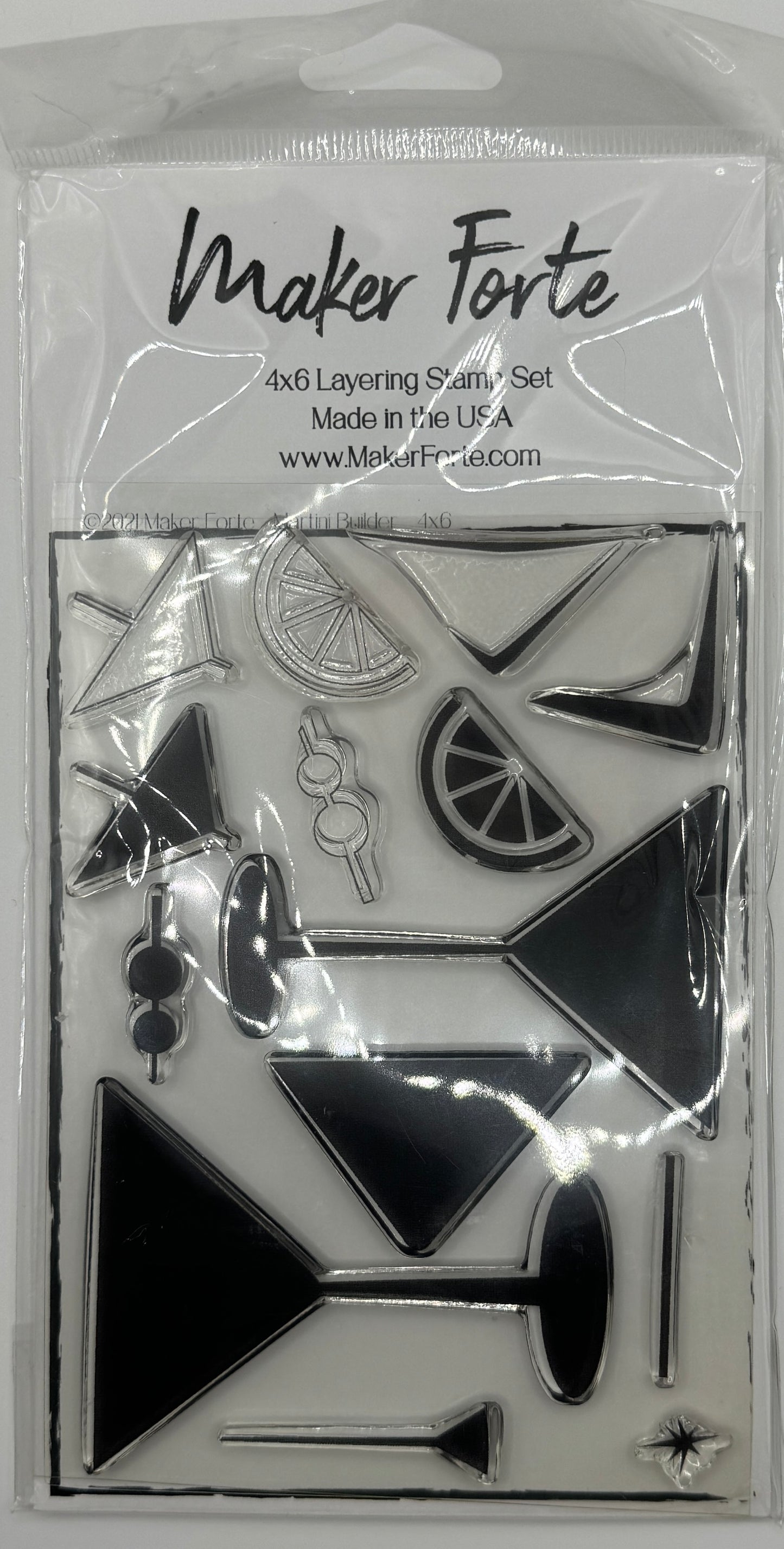 Martini Builder 4x6 Layering Clear Photopolymer Stamp Set – Cocktail & Party Card Making Stamps
