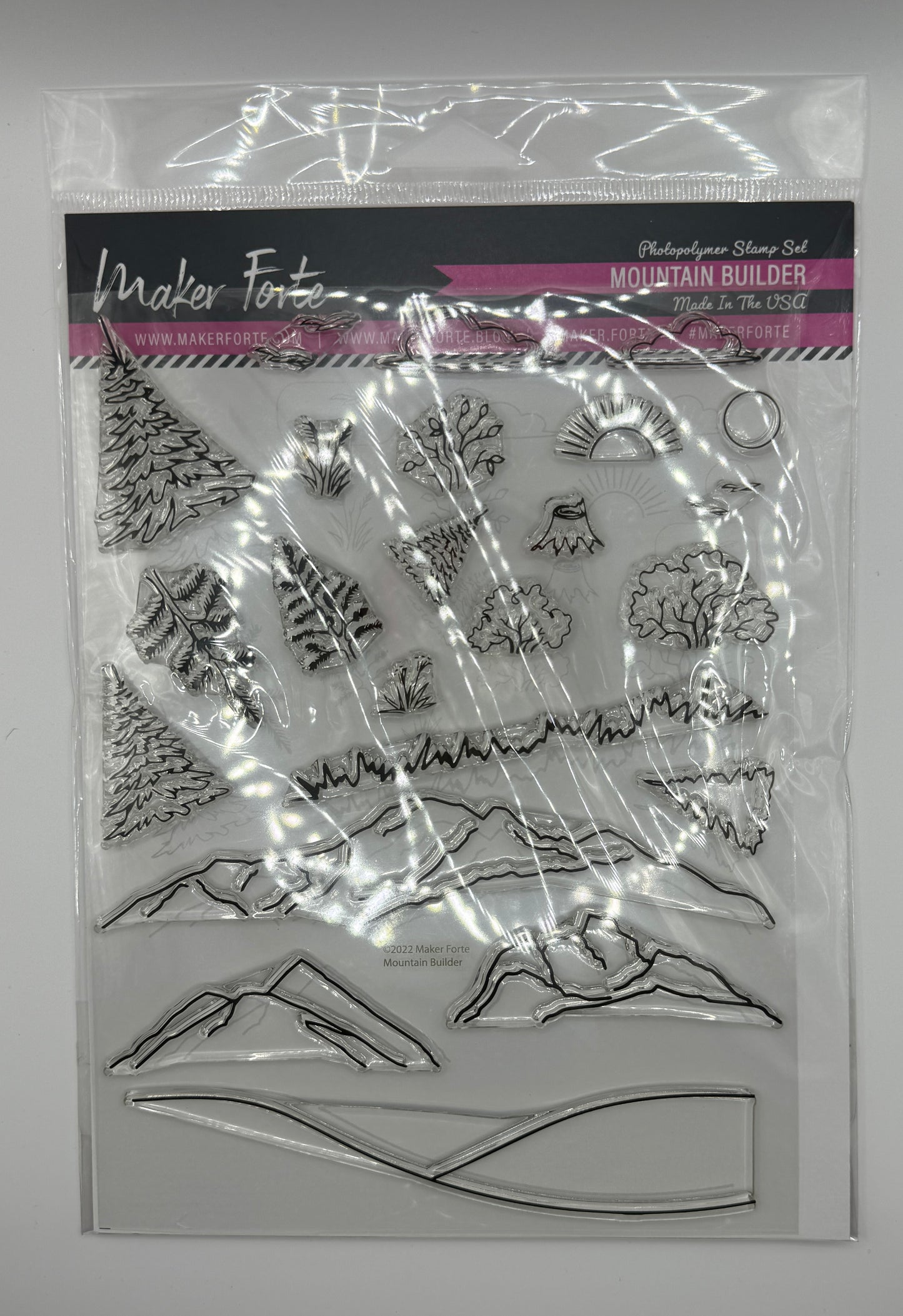 Mountain Builder 6x8 Stamp Set | Layered Landscape & Scene Building Stamps | Nature Cardmaking | Made in USA