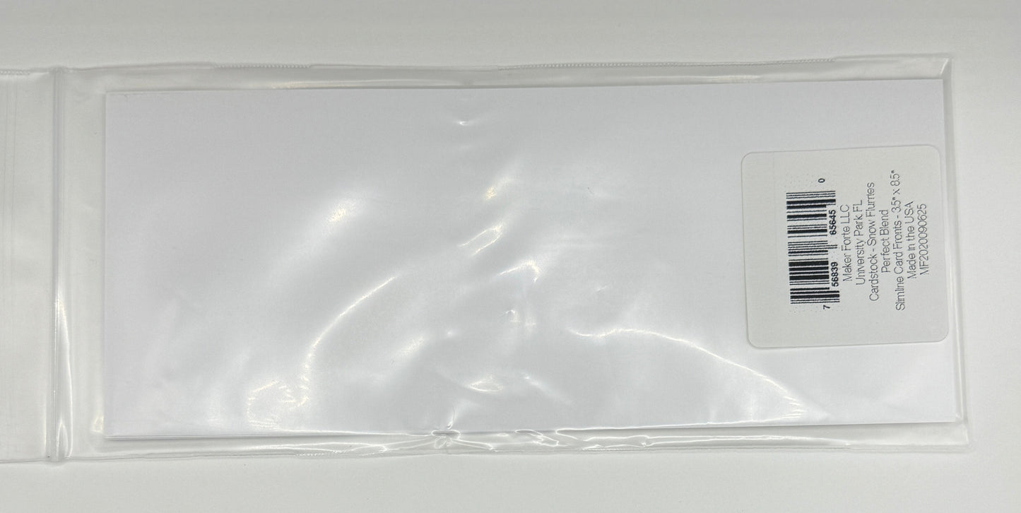 Snow Flurries Ultra White Cardstock Slimline Card Fronts – 3.5" x 8.5" | 110lb | 10 Pack | Perfect Blend Clay Coated