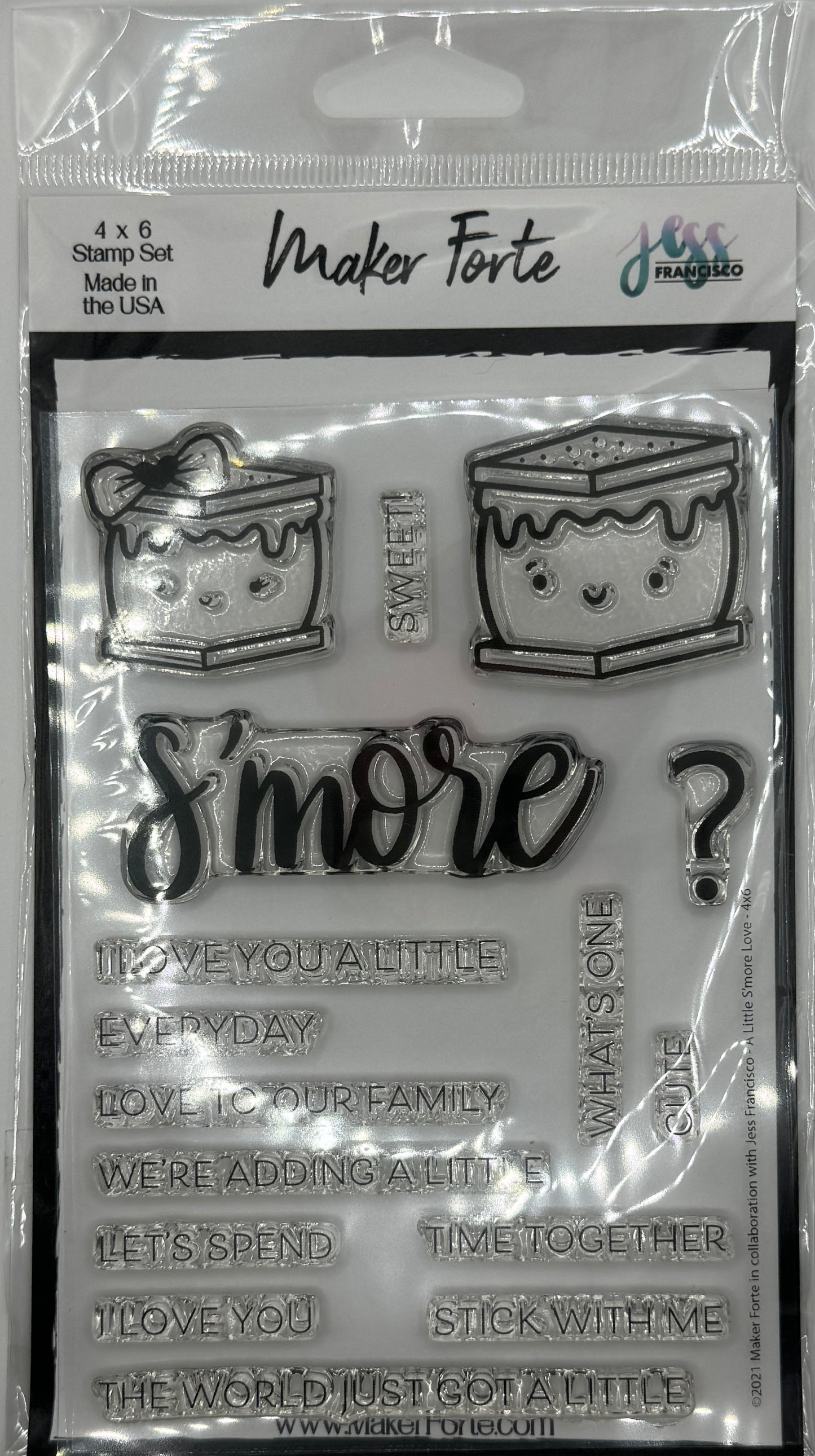 A Little S’more Love Stamp Set 4x6 – Cute Marshmallow & Family Sentiment Photopolymer Stamps | Made in USA