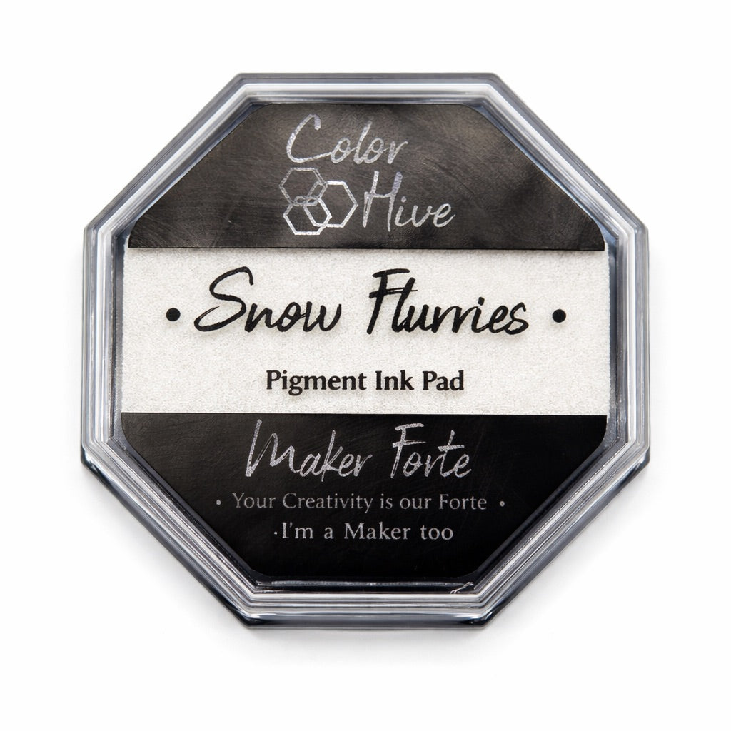 Snow Flurries Color Hive Pigment Ink Pad – Intense White Water Reactive Ink by Maker Forte