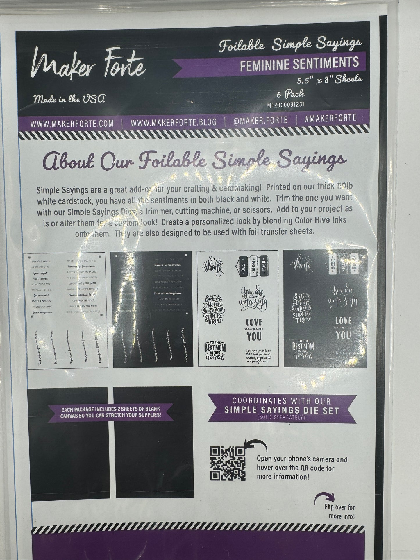 Feminine Sentiments Foilable Sayings 5.5x8"