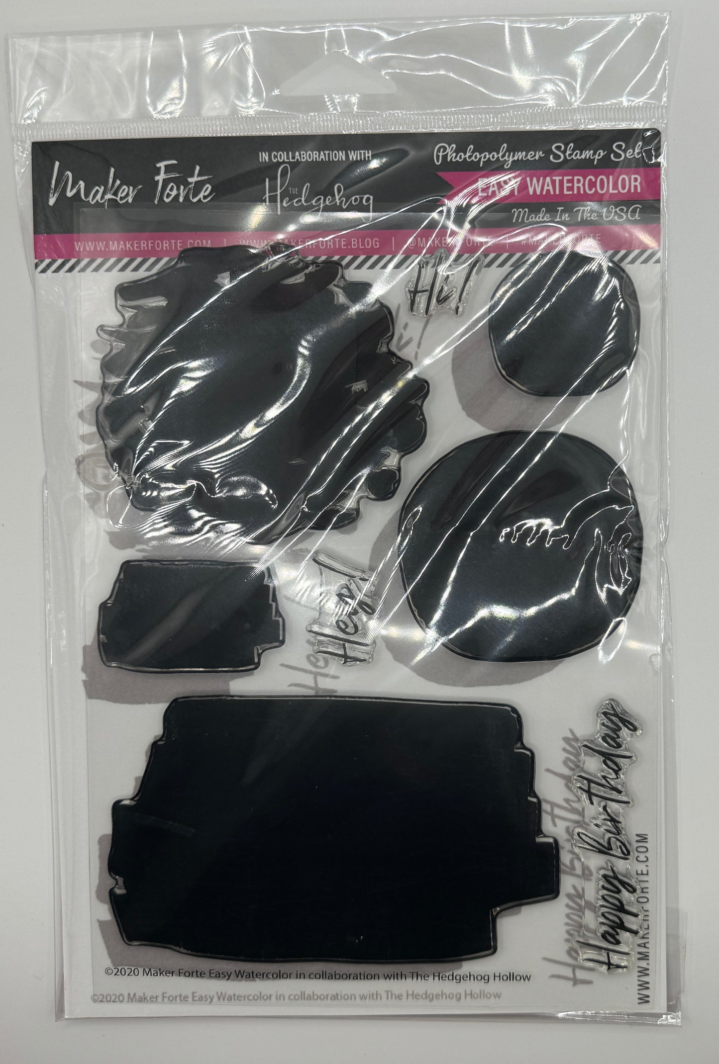 Easy Watercolor Stamp Set 6x8 Photopolymer | Layered Background Shapes for Watercolor Techniques | Made in USA