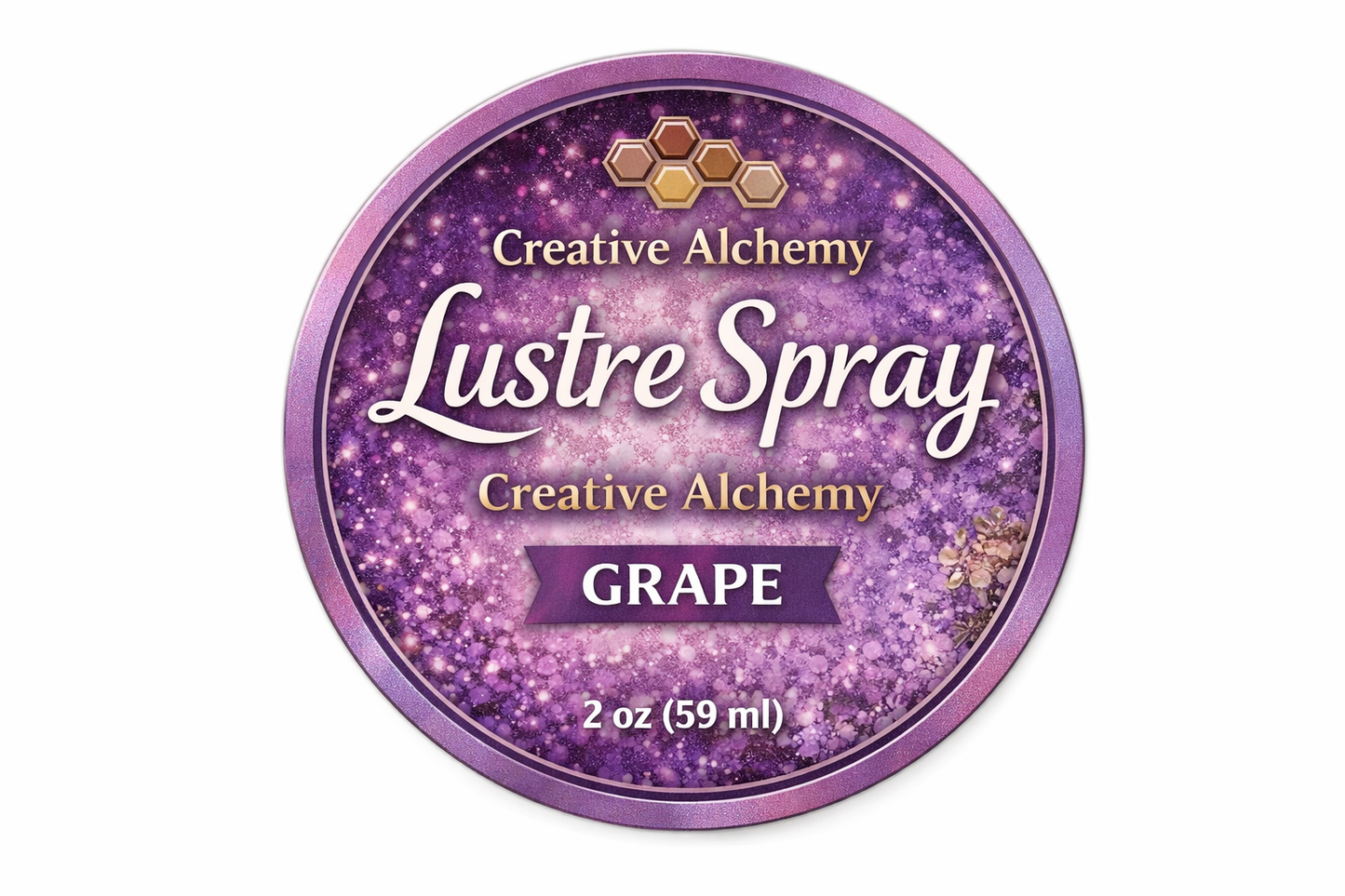 Grape Lustre Spray – Iridescent Purple Shimmer Mist for Mixed Media, Cardmaking & Art Projects | Creative Alchemy Metallic Spray