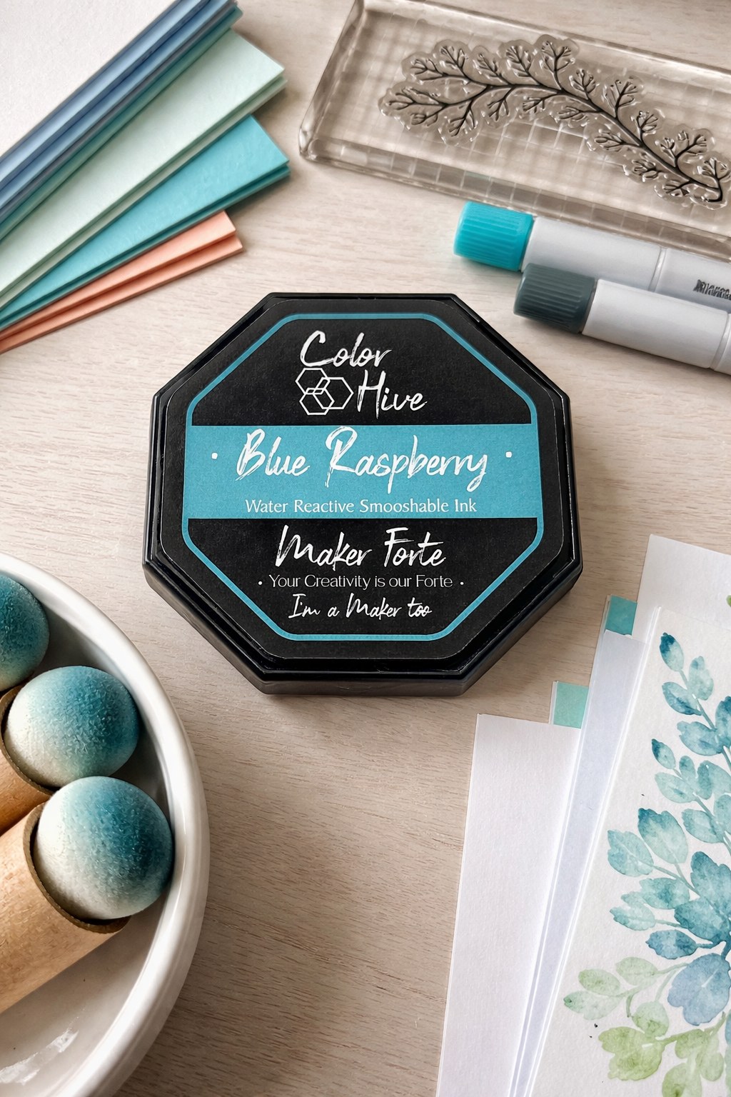 Blue Raspberry – Color Hive Water Reactive Smooshable Ink Pad by Maker Forte