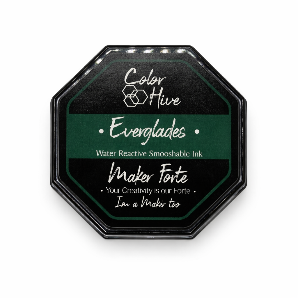 Everglades Color Hive Ink Pad – Water Reactive Smooshable Deep Green Dye Ink for Blending & Stamping