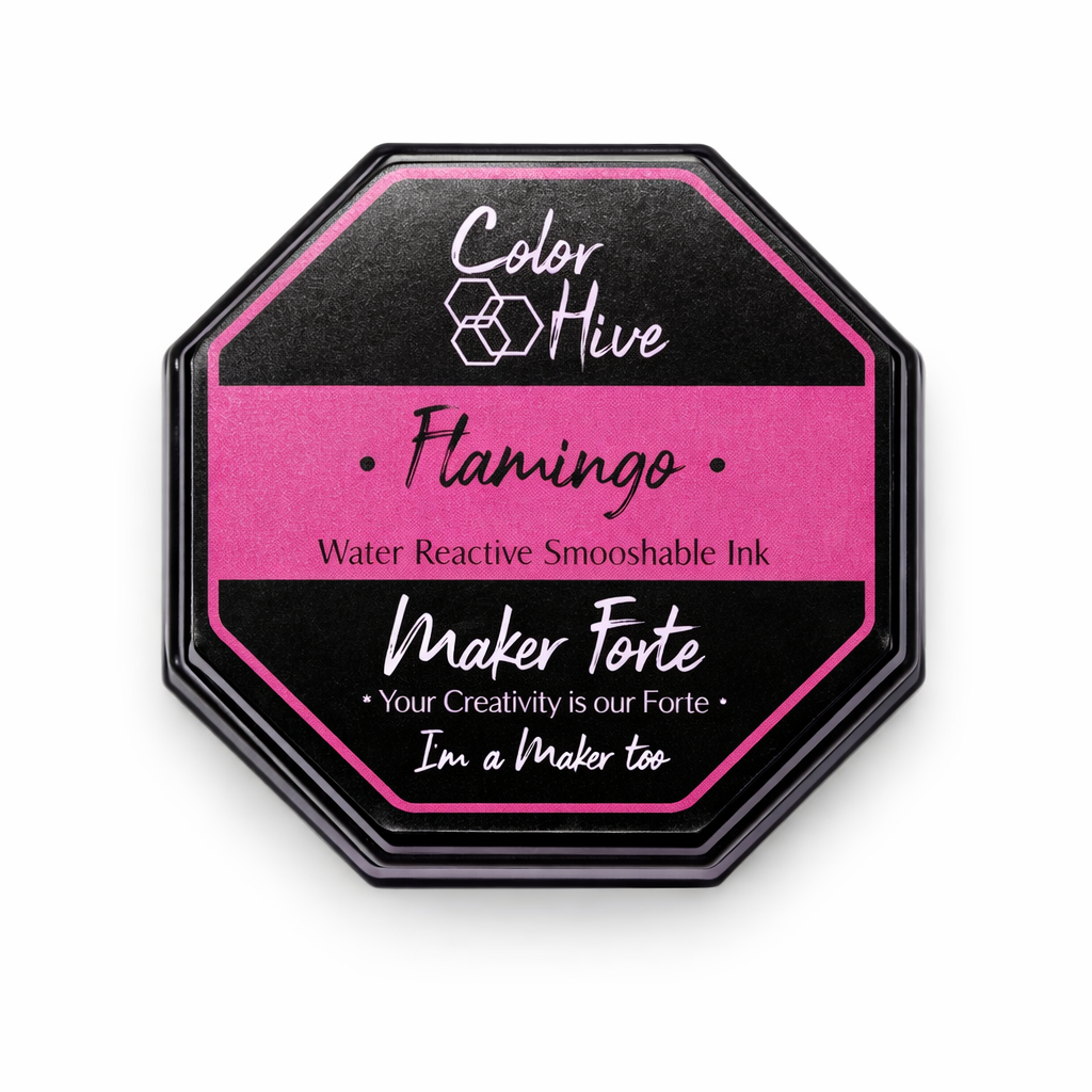 Flamingo Color Hive Ink Pad – Water Reactive Smooshable Pink Dye Ink for Cardmaking & Ink Blending
