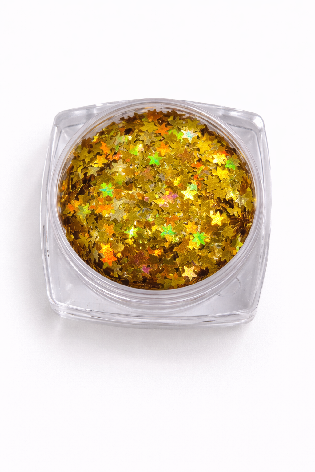 English Mustard Shaped Confetti – Gold Star Glitter Mix | Holographic Metallic Embellishments for Shaker Cards, Resin & Mixed Media