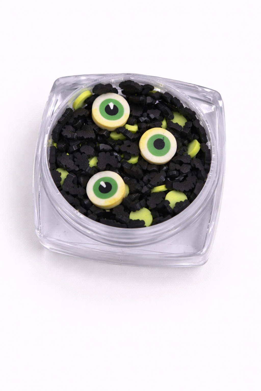 Eye’M Going Batty Clay Slices – Spooky Eyeball Polymer Clay Embellishments | Halloween Shaker Filler, Resin & Mixed Media Décor