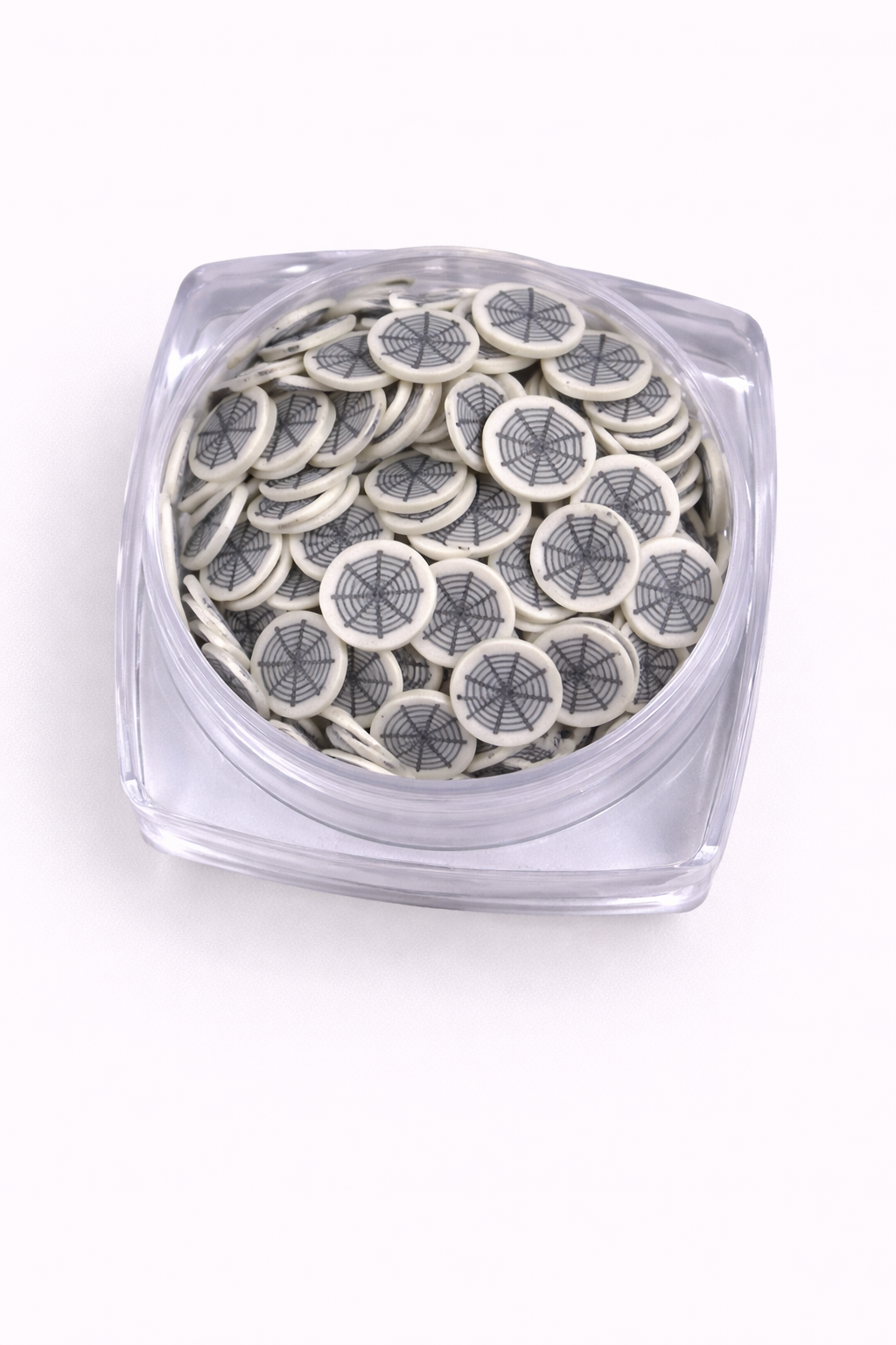 Itsy Bitsy Webs Clay Slices – Spider Web Polymer Clay Embellishments | Halloween Shaker Filler, Resin Add-Ins & Spooky Card Making Décor