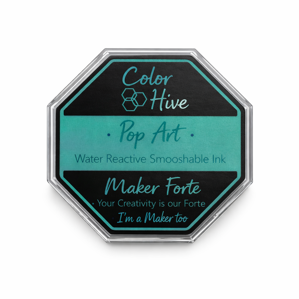 Pop Art Ink Pad – Vibrant Teal Aqua Water Reactive Ink | Maker Forte