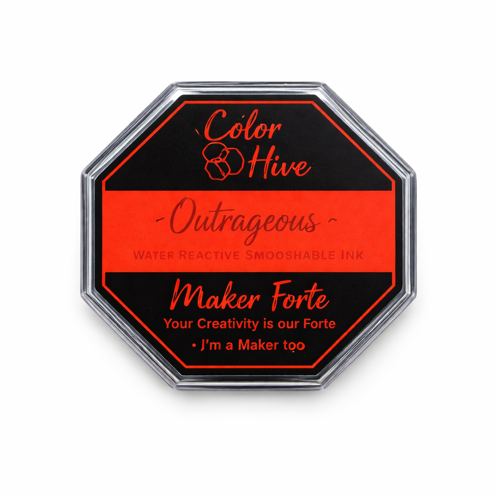 Outrageous Ink Pad – Neon Orange Water Reactive Ink | Maker Forte
