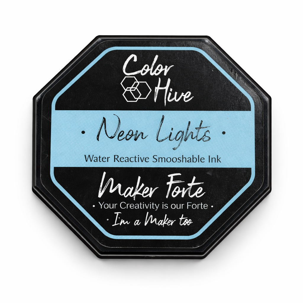 Neon Lights Ink Pad – Electric Neon Blue Water Reactive Ink | Maker Forte