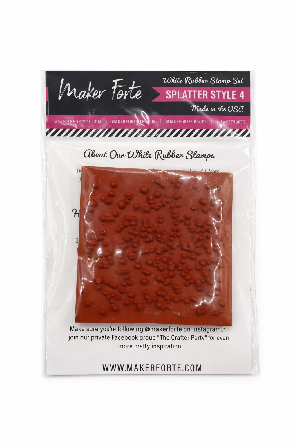 Splatter Style 4 Stamp – White Rubber Stamp – Made in the USA – Background Texture Stamp