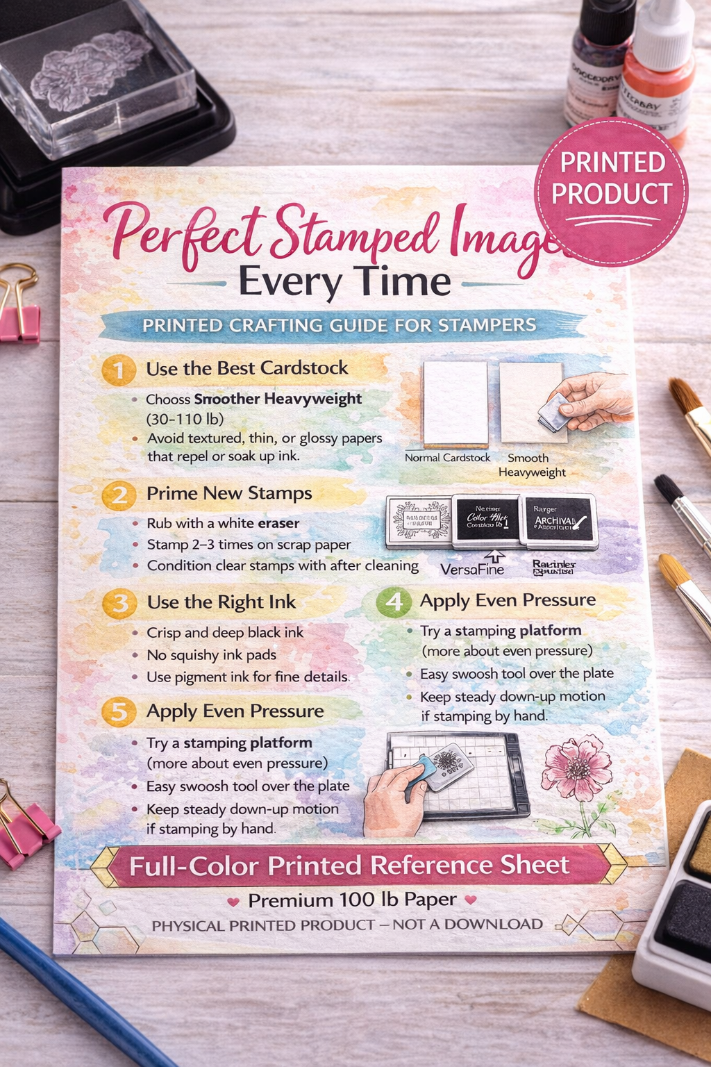 Perfect Stamped Images Every Time – Printed Crafting Guide | Fix Patchy Stamping & Improve Stamp Impressions