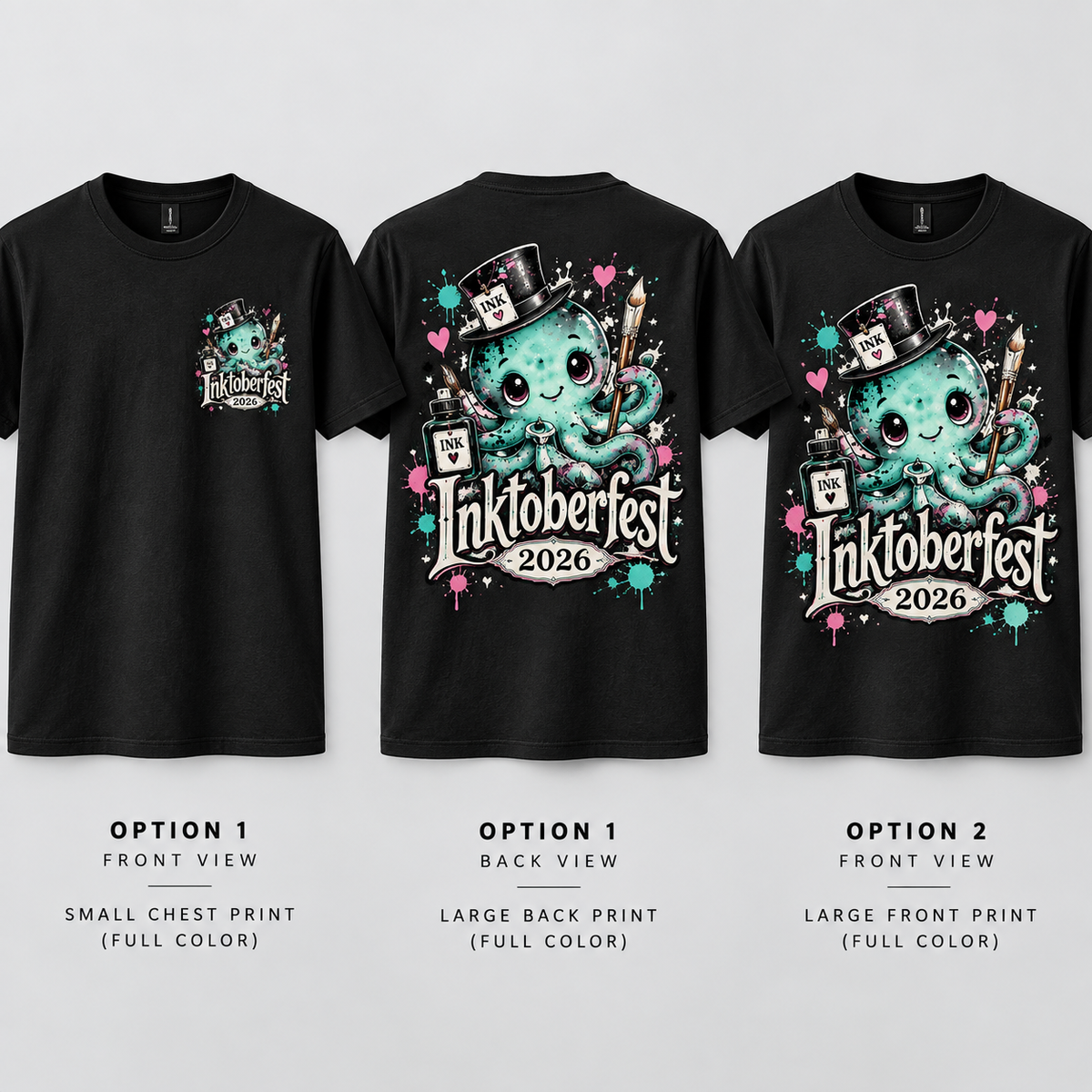 Hedgehog Hollow Inktoberfest 2026 T-Shirt – Limited Edition Black Craft Tee Color