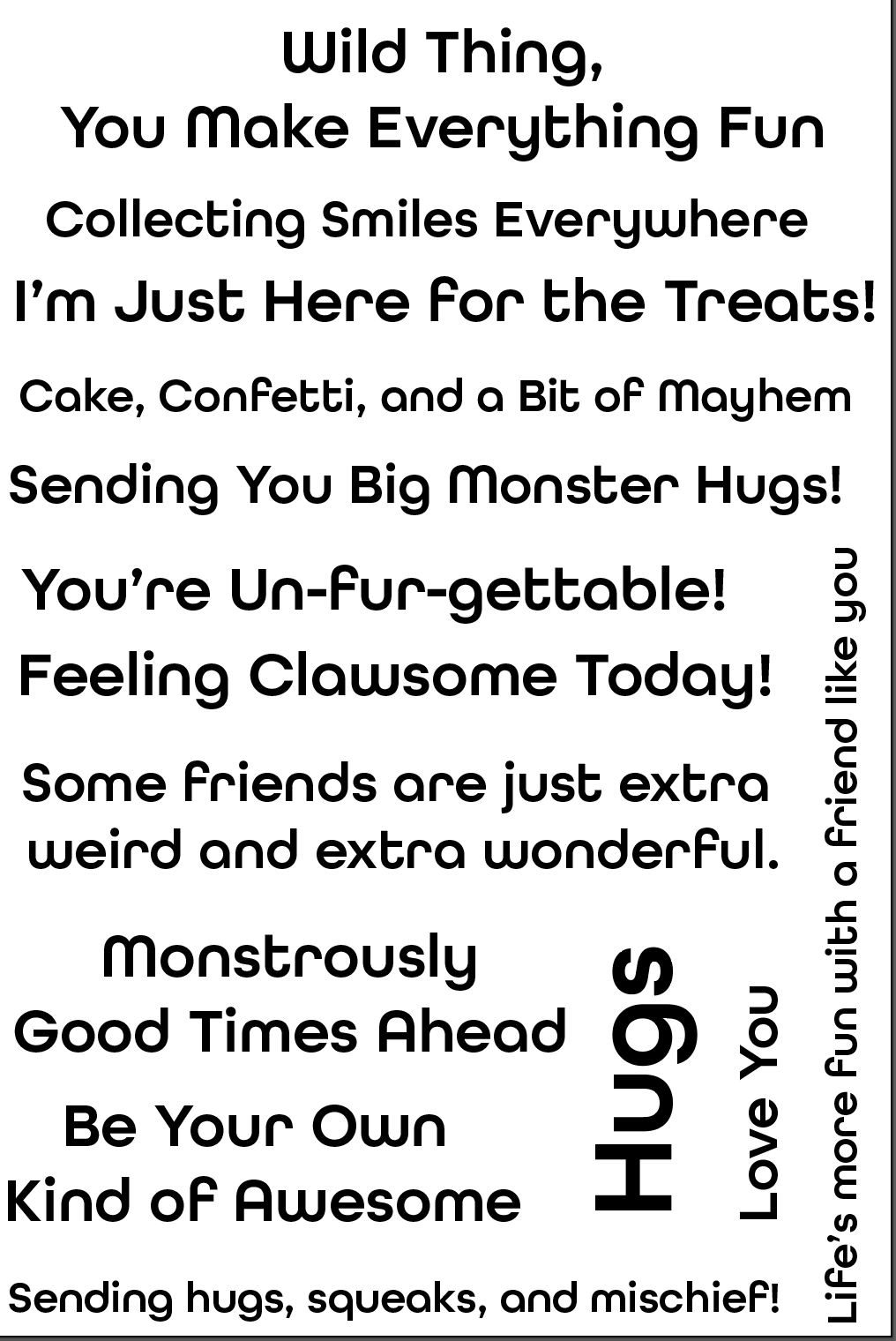 4x6 Monster Sentiments