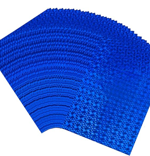 Cut Sapphire Toner Reactive Foil – Blue Holographic | 8.5" × 11" (5 Sheets)