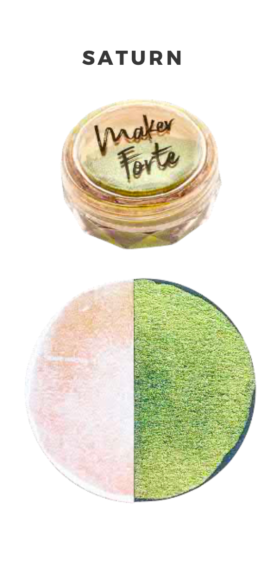Kaleidoscope Mica Pigment Powder – Saturn – Peach to Green Interference Shimmer Pigment for Cardmaking, Resin & Mixed Media