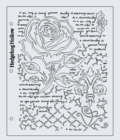 Written in Bloom Stencil 8.5x11 – Rose & Script Layering Stencil | Vintage Floral Mixed Media, Cardmaking & Gel Press | Fits 3-Ring Binder | Hedgehog Hollow
