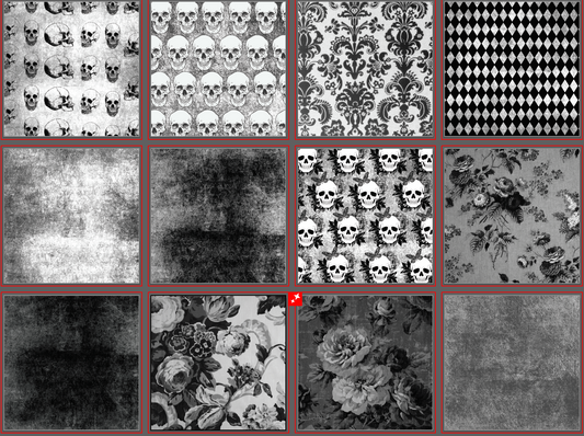 24 sheet paper pack (foilable and inkable) Gothic Boos