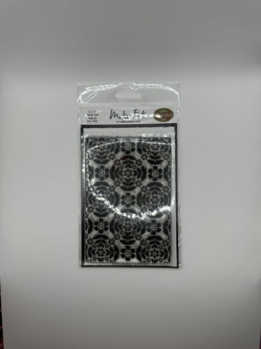 Vintage Damask Background Stamp Set 4x6 – Elegant Floral Pattern Photopolymer Stamp | Made in USA
