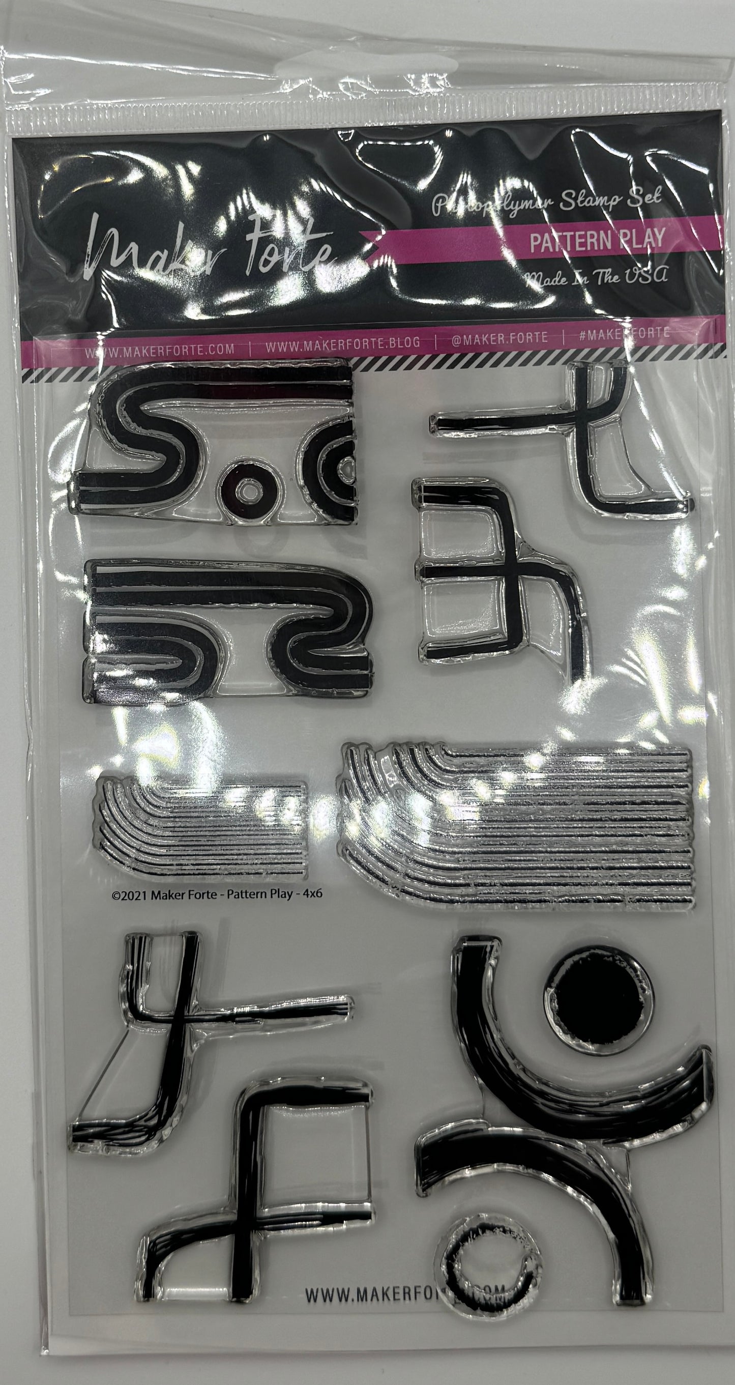 Pattern Play Stamp Set 4x6 – Modern Abstract Background Photopolymer Stamps | Made in USA