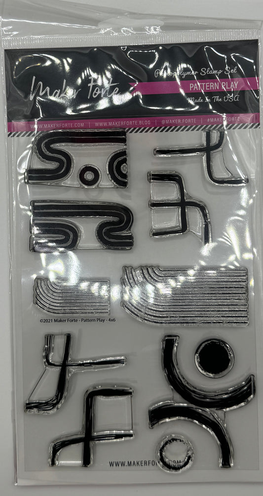 Pattern Play Stamp Set 4x6 – Modern Abstract Background Photopolymer Stamps | Made in USA