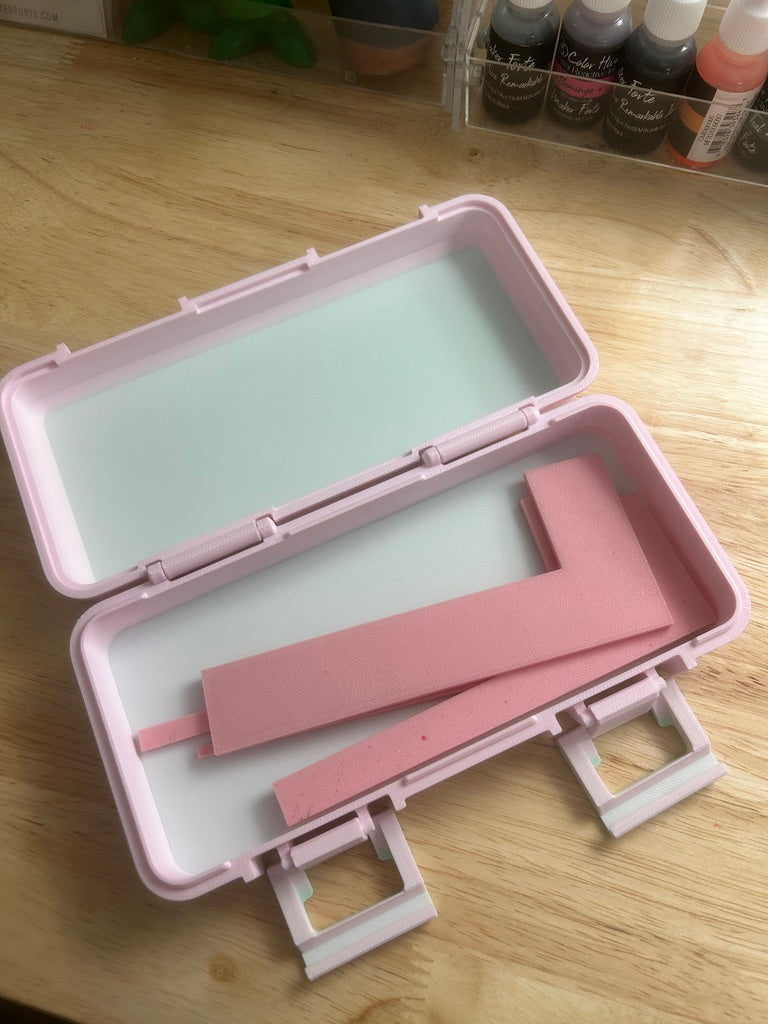 Platform Pal™ Tool Storage Box  3D Printed Craft Storage Case with Laminated Card Layering Cheat Sheet
