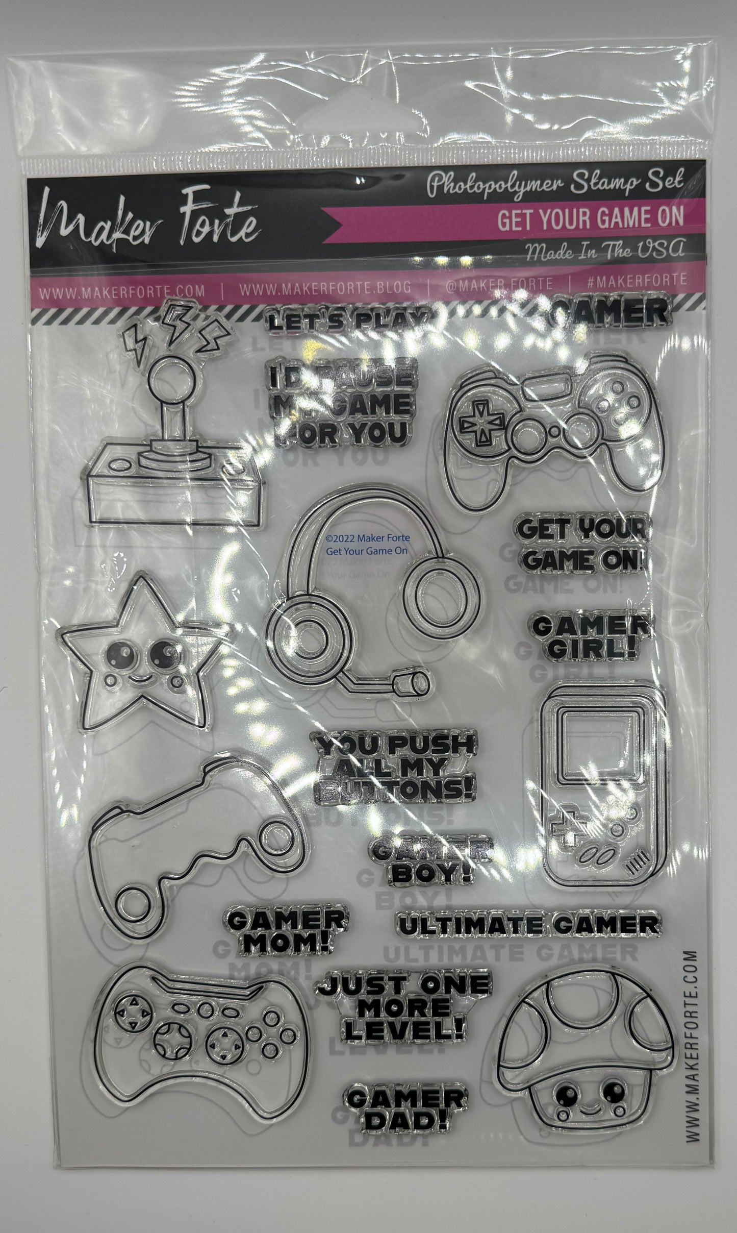 Get Your Game On 6x8 Stamp Set | Gamer & Video Game Cardmaking Stamps | Masculine & Teen Cards | Made in USA