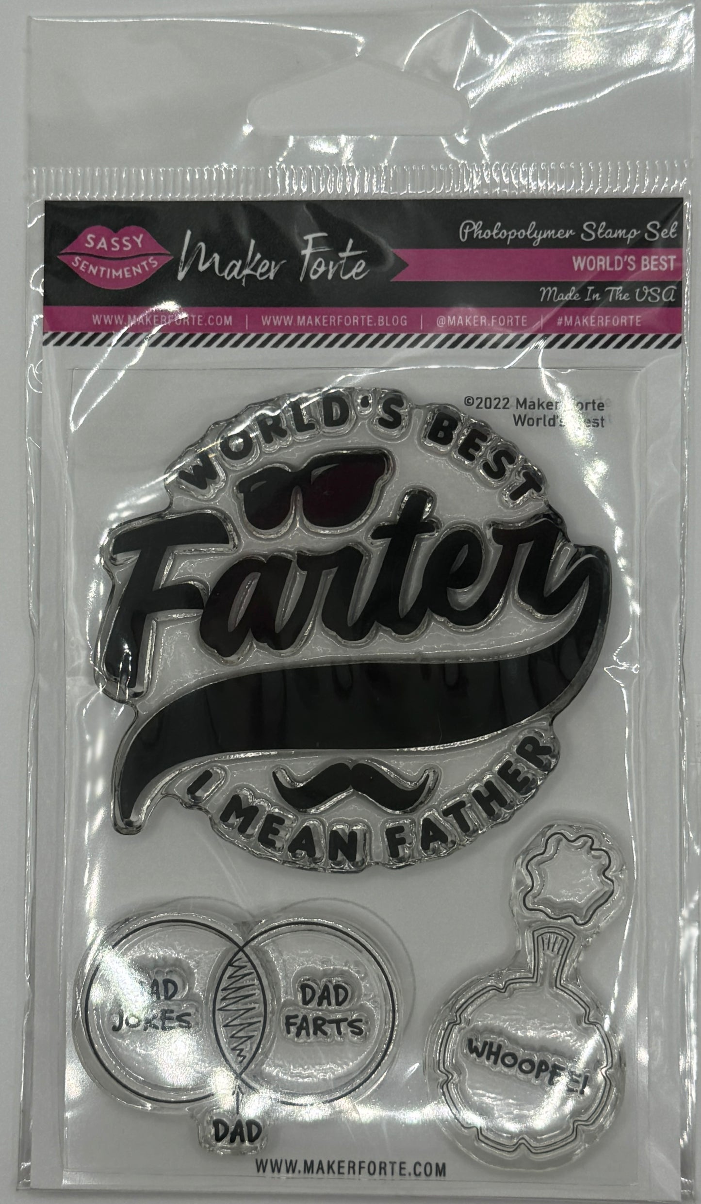 World’s Best Farter Father – 3x4 Photopolymer Stamp Set | Funny Father’s Day Card Making Stamps | Made in the USA