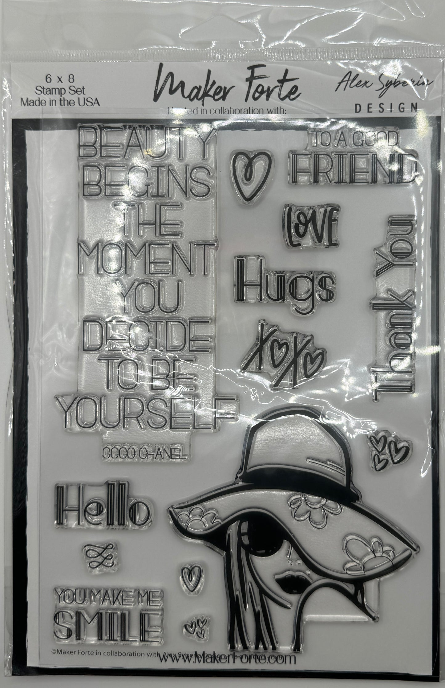 To A Friend 6x8 Stamp Set | Fashion Illustration & Friendship Sentiments | Made in USA