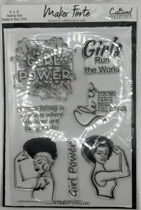 Shades of Power Photopolymer Stamp Set 6x8 | Girl Power & Empowerment Card Making Stamps