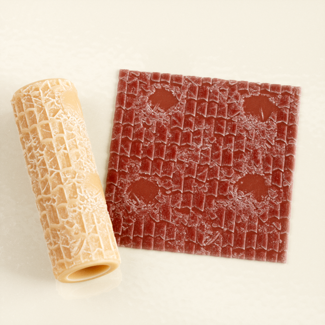 Cracked Cobbles Texture Roller – Distressed Stone Pattern Roller for Gel Press, Clay & Mixed Media | 3D Printed Texture Tool | Hedgehog Hollow