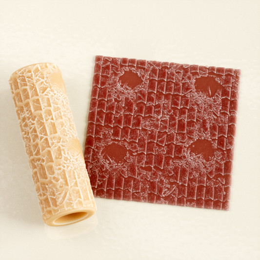 Cracked Cobbles Texture Roller – Distressed Stone Pattern Roller for Gel Press, Clay & Mixed Media | 3D Printed Texture Tool | Hedgehog Hollow