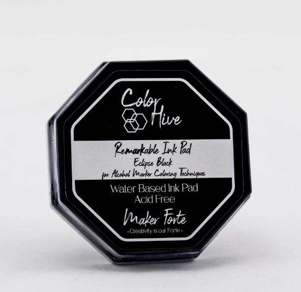 Eclipse Black Ink Pad – Remarkable Hybrid Ink for Alcohol Markers, Watercolor & Embossing