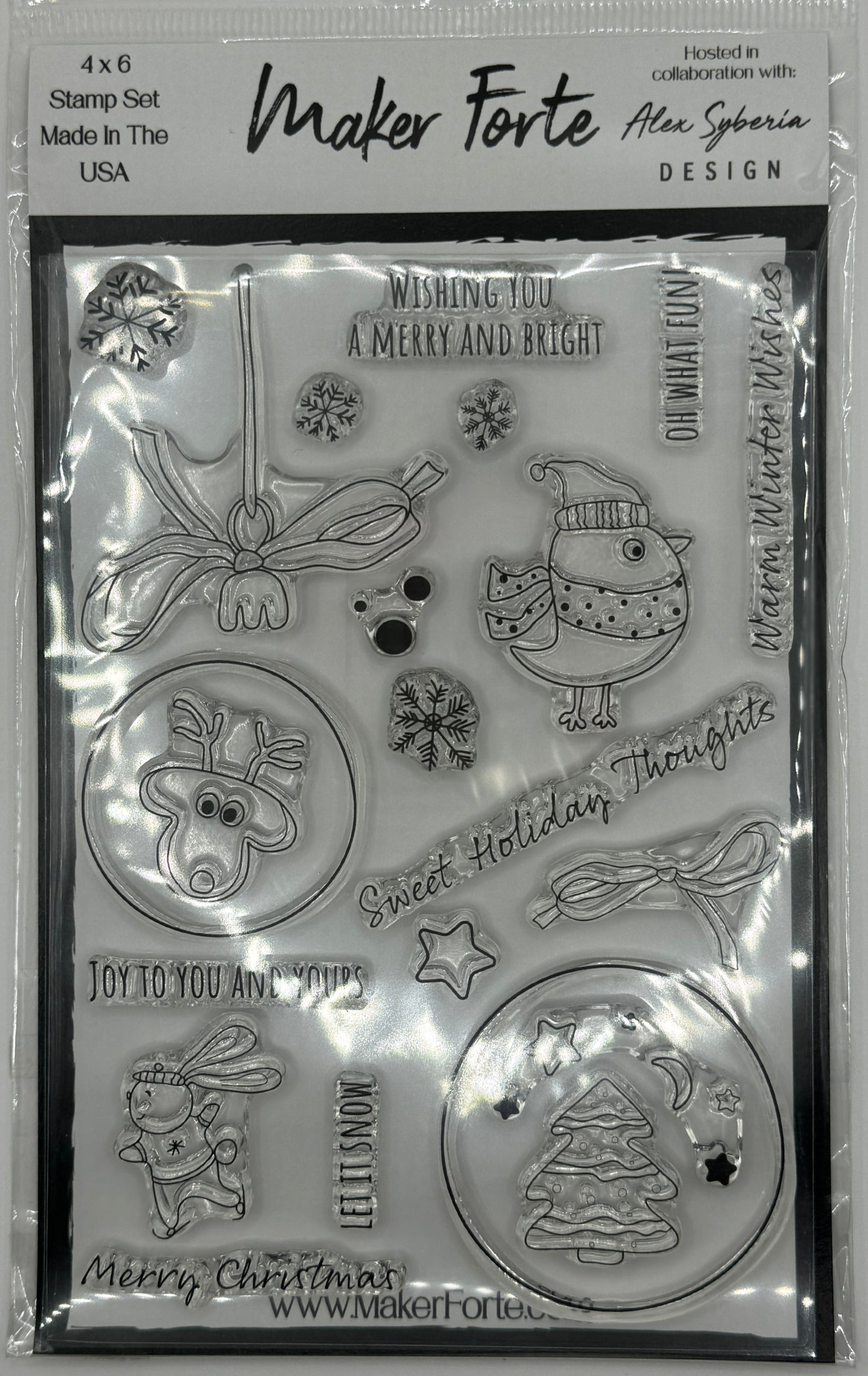 Oh What Fun Photopolymer Stamp Set 4x6 | Christmas Ornament & Holiday Card Making Stamps