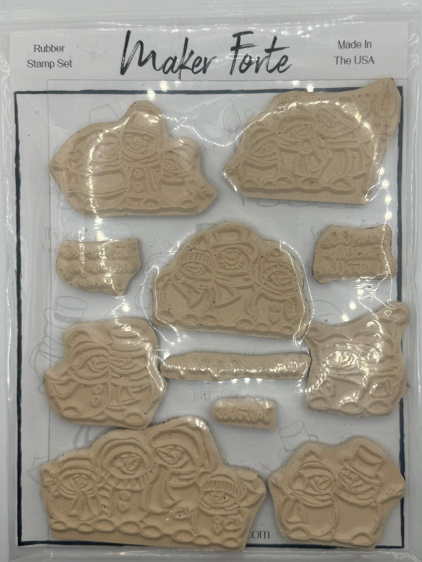 Snowbody Like You 6x8 White Rubber Stamp Set – Winter Snowmen & Holiday Sentiments – Deep Etched Made in USA