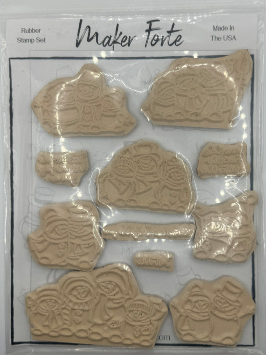Snowbody Like You 6x8 White Rubber Stamp Set – Winter Snowmen & Holiday Sentiments – Deep Etched Made in USA