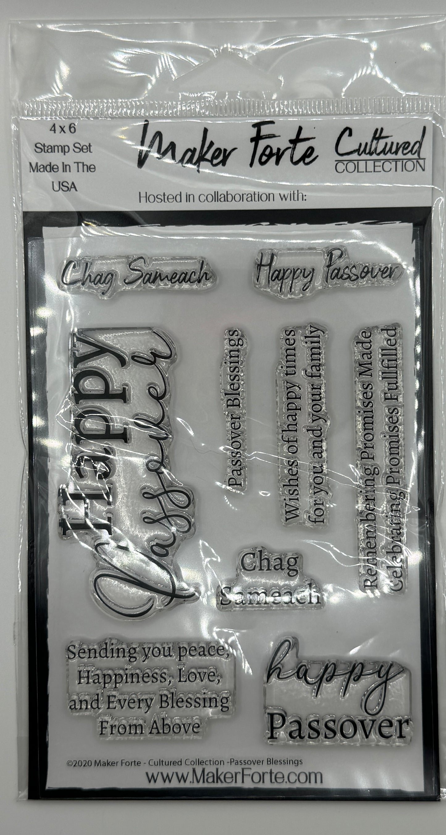 Passover Blessings 4x6 Clear Photopolymer Stamp Set – Chag Sameach & Happy Passover Card Making Stamps