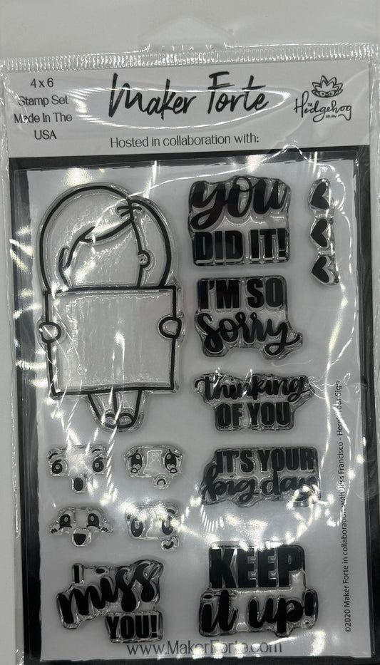 Here’s Your Sign 4x6 Stamp Set | Interactive Sign Builder Stamps | Funny & Encouragement Card Sentiments | Made in USA