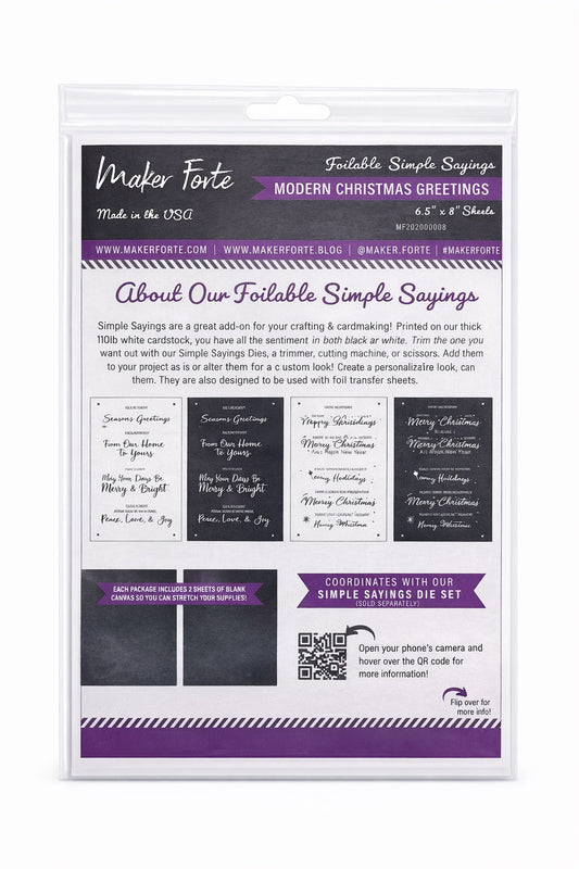 Modern Christmas Greetings – Foilable Simple Sayings | Toner Reactive Sentiments by Maker Forte