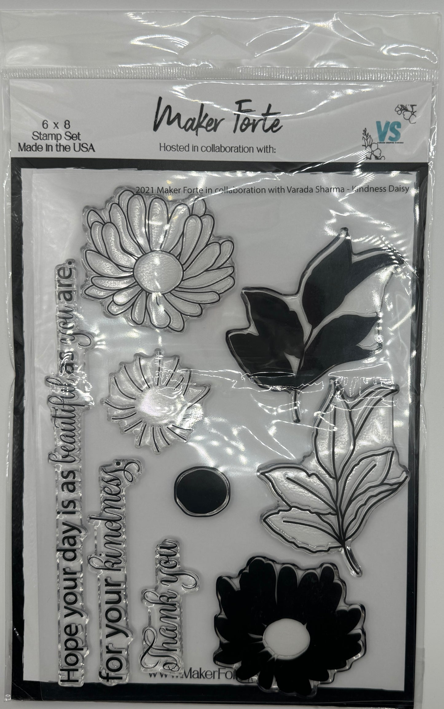 Kindness Daisy 6x8 Stamp Set | Floral Builder & Encouragement Sentiments | Made in USA