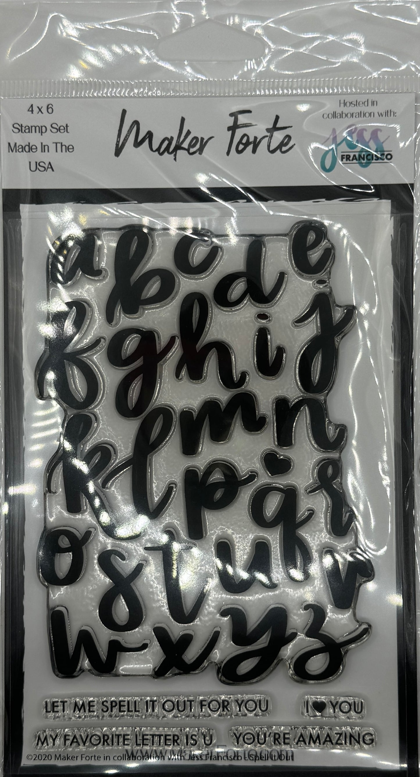 Spell It Out Alphabet Stamp Set 4x6 – Bold Script ABC Photopolymer Stamps | Made in USA