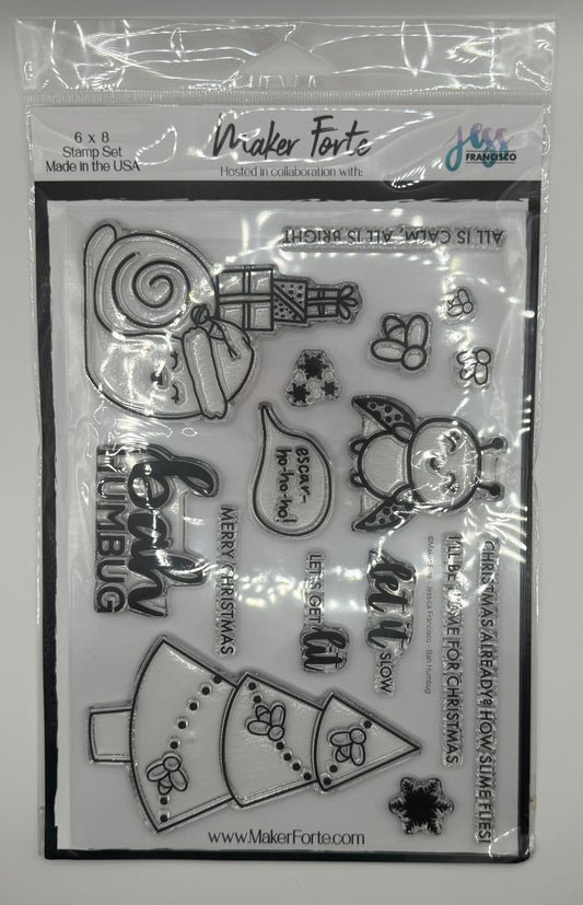 Bah Humbug Stamp Set 6x8 Photopolymer | Funny Christmas & Snarky Holiday Stamps | Made in USA