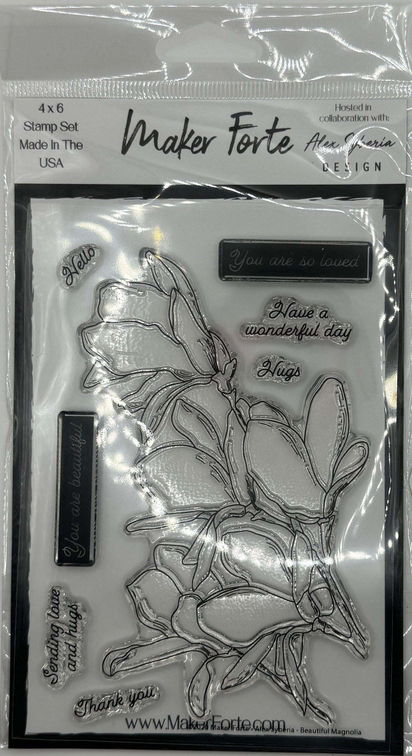 Beautiful Magnolia Stamp Set 4x6 – Large Floral Photopolymer Stamps | Made in USA