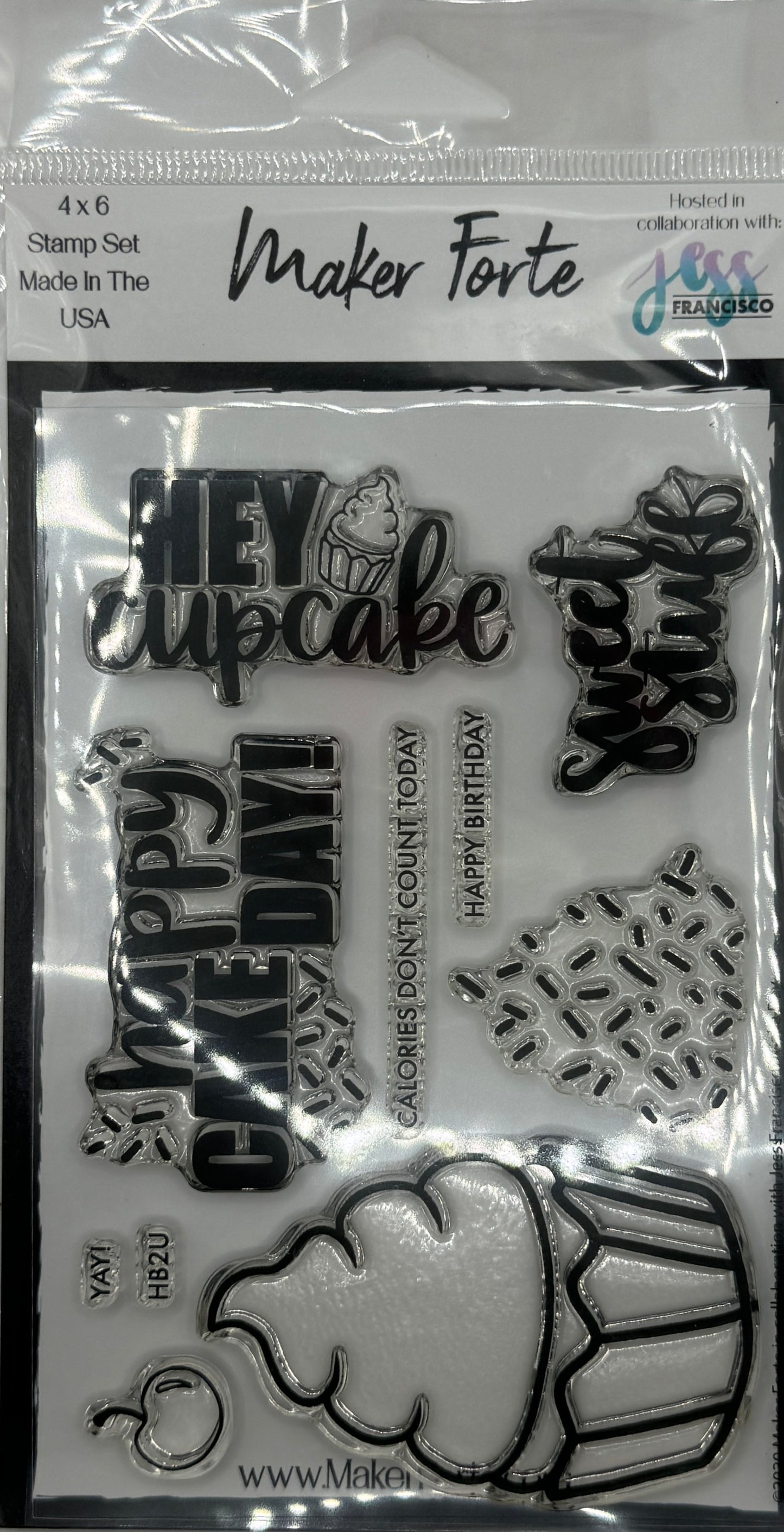 Cake Day 4x6 Clear Photopolymer Stamp Set – Happy Birthday, Cupcake & Sprinkles Card Making Stamps