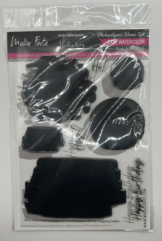 Easy Watercolor Stamp Set 6x8 Photopolymer | Layered Background Shapes for Watercolor Techniques | Made in USA