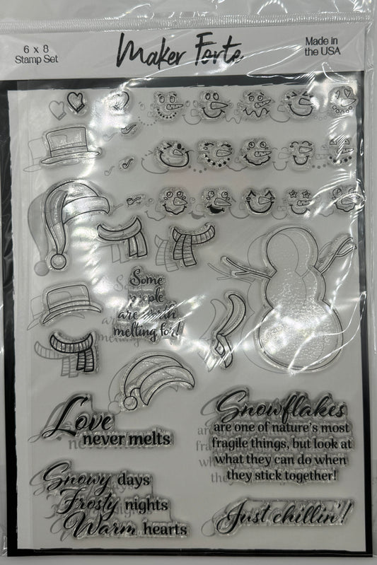 I Want to Build a Snowman Photopolymer Stamp Set 6x8 | Snowman Builder & Winter Card Making Stamps