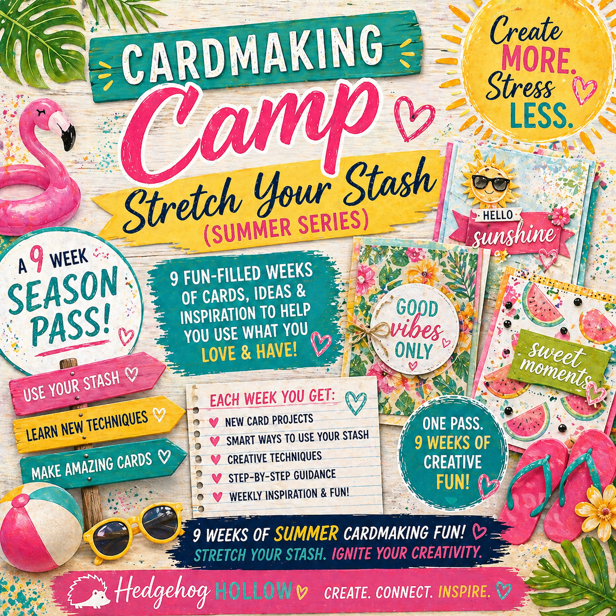 Cardmaking Camp: Stretch Your Stash (Summer Series) 9 week season pass
